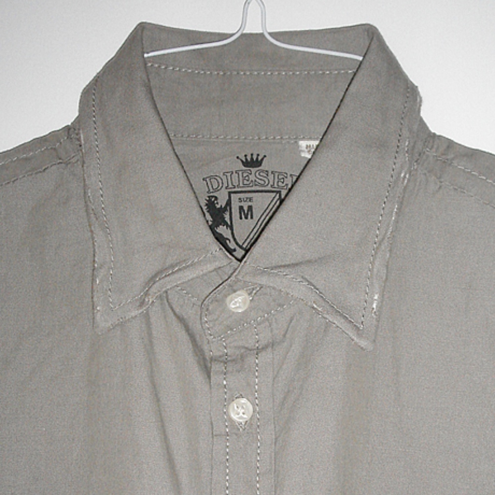 Diesel Mens Oxford Shirt Sm Destroyed Punk $200+